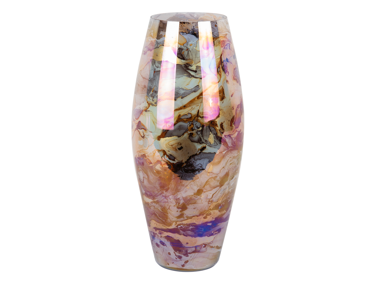 Vase Melange cone pearly chocolate brown