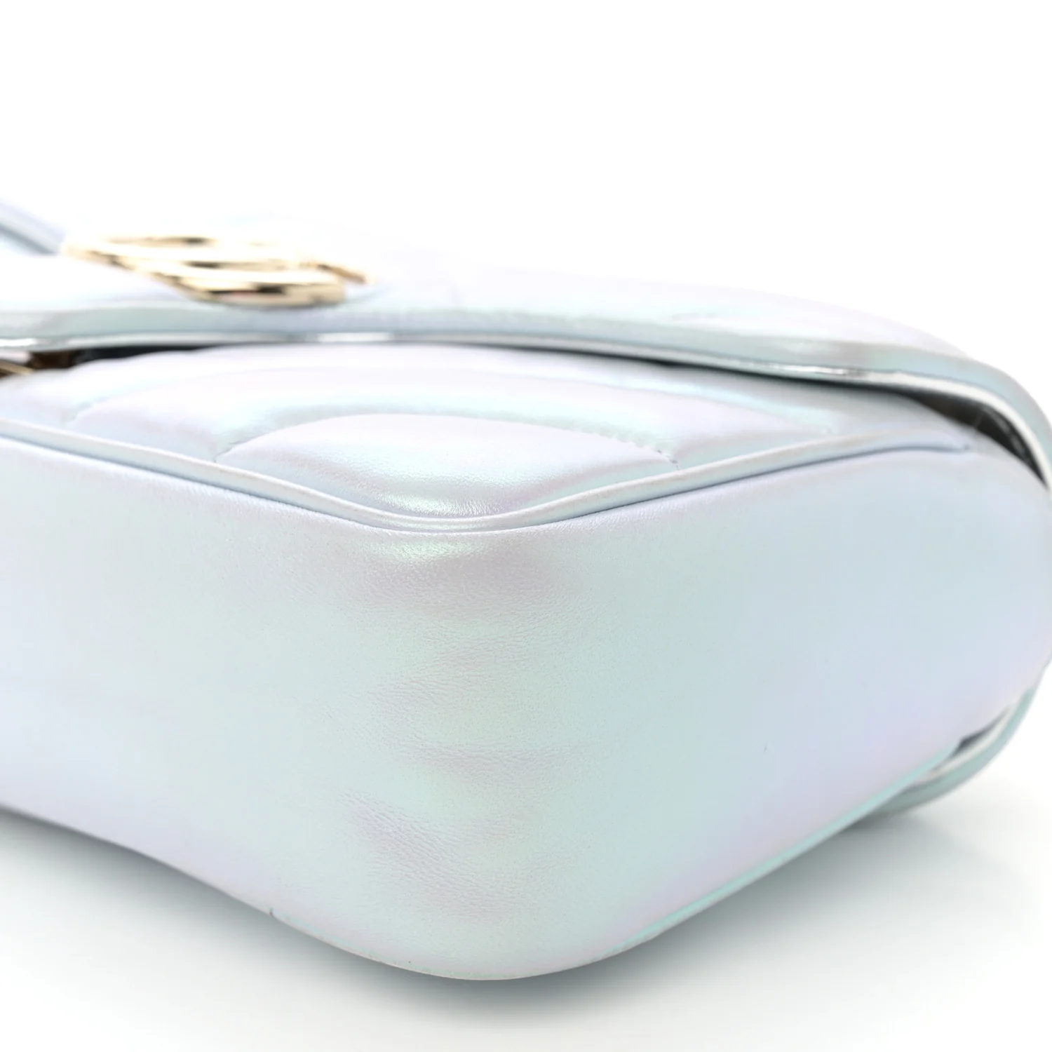 Iridescent Nappa Chevron Matelasse Small GG Marmont Shoulder Bag Iridescent Snow Light Blue - Top Club