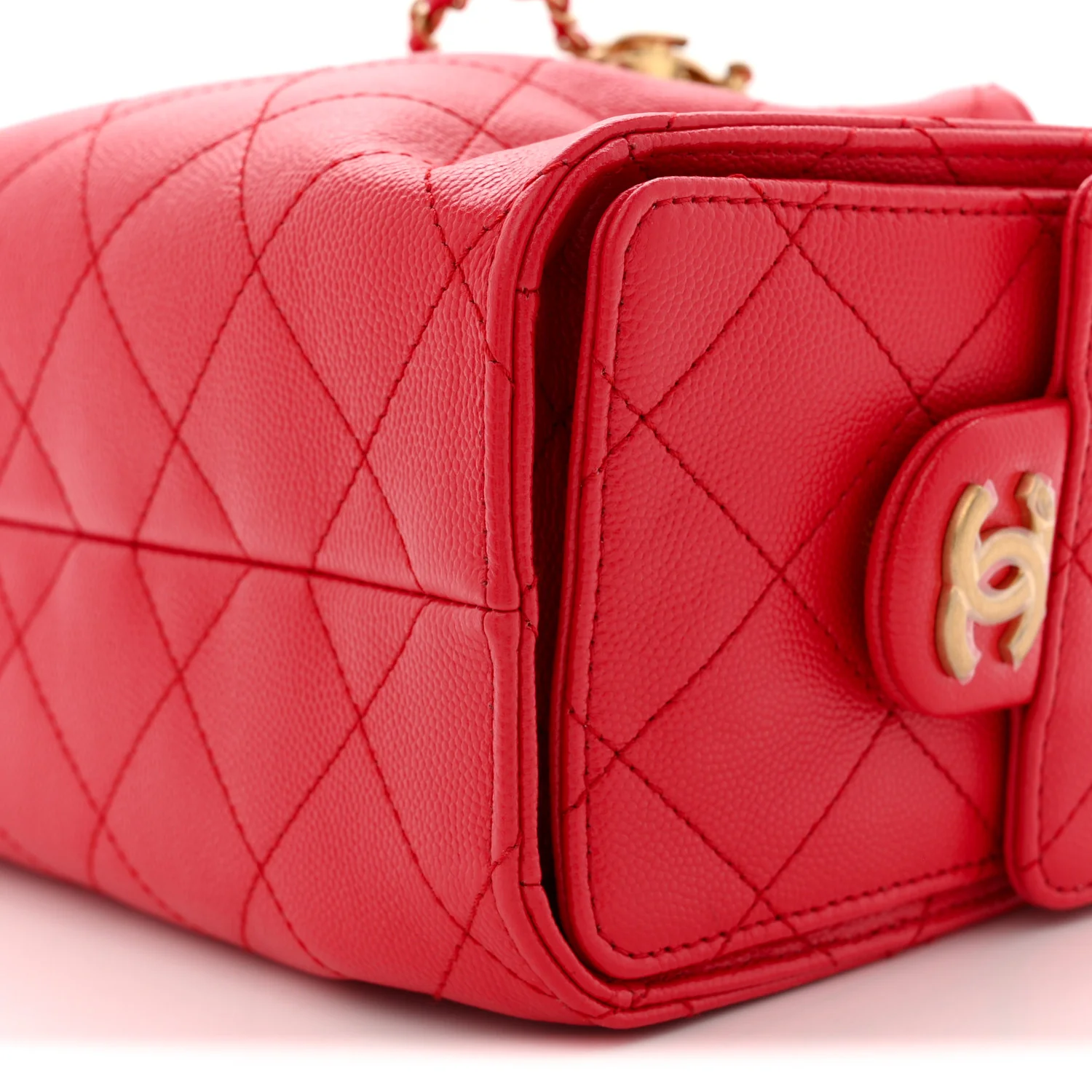 Caviar Quilted Mini Chanel 25 Handbag Red - Top Club