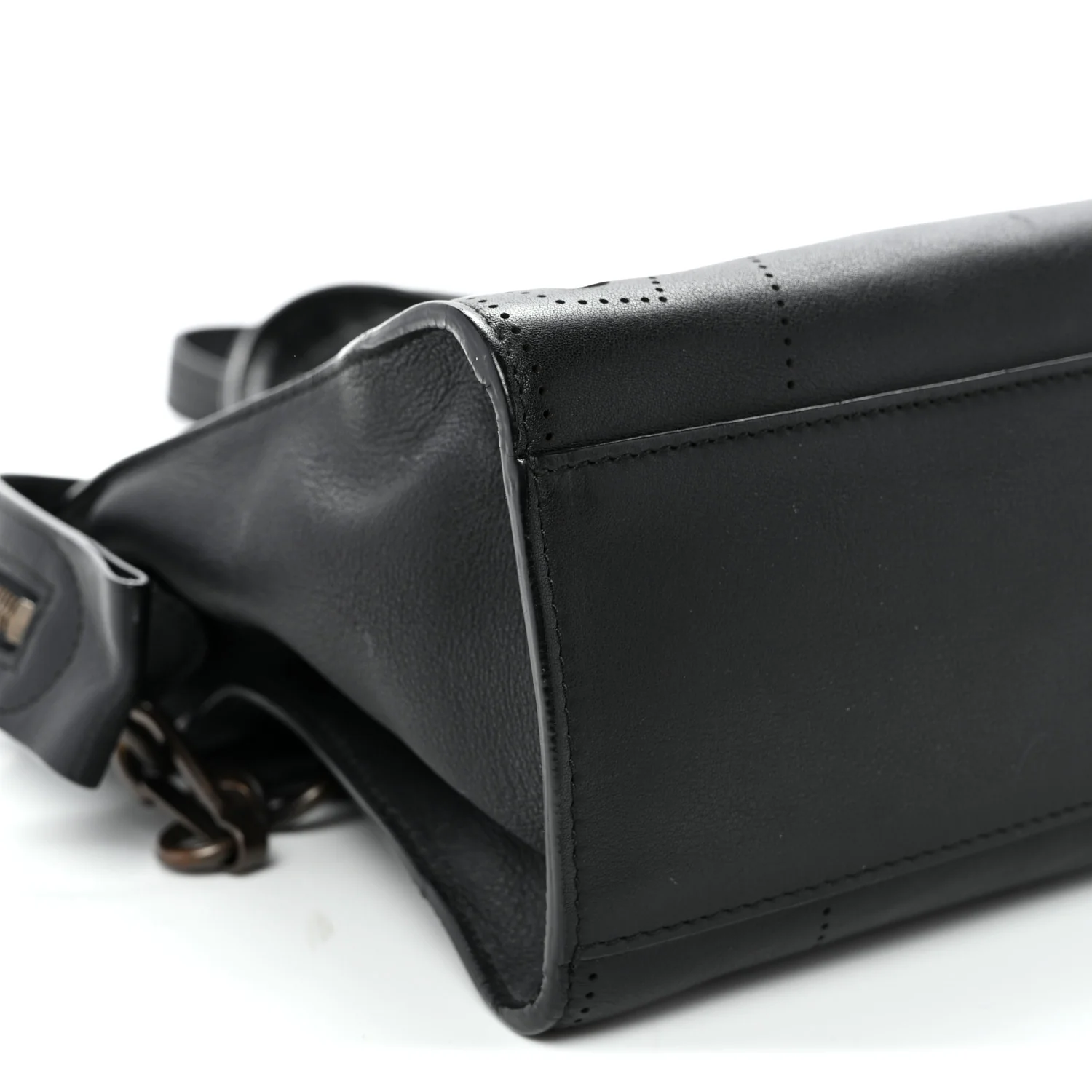 Veau Soyeux Perforated Blackout Hardware S City Black - Top Club