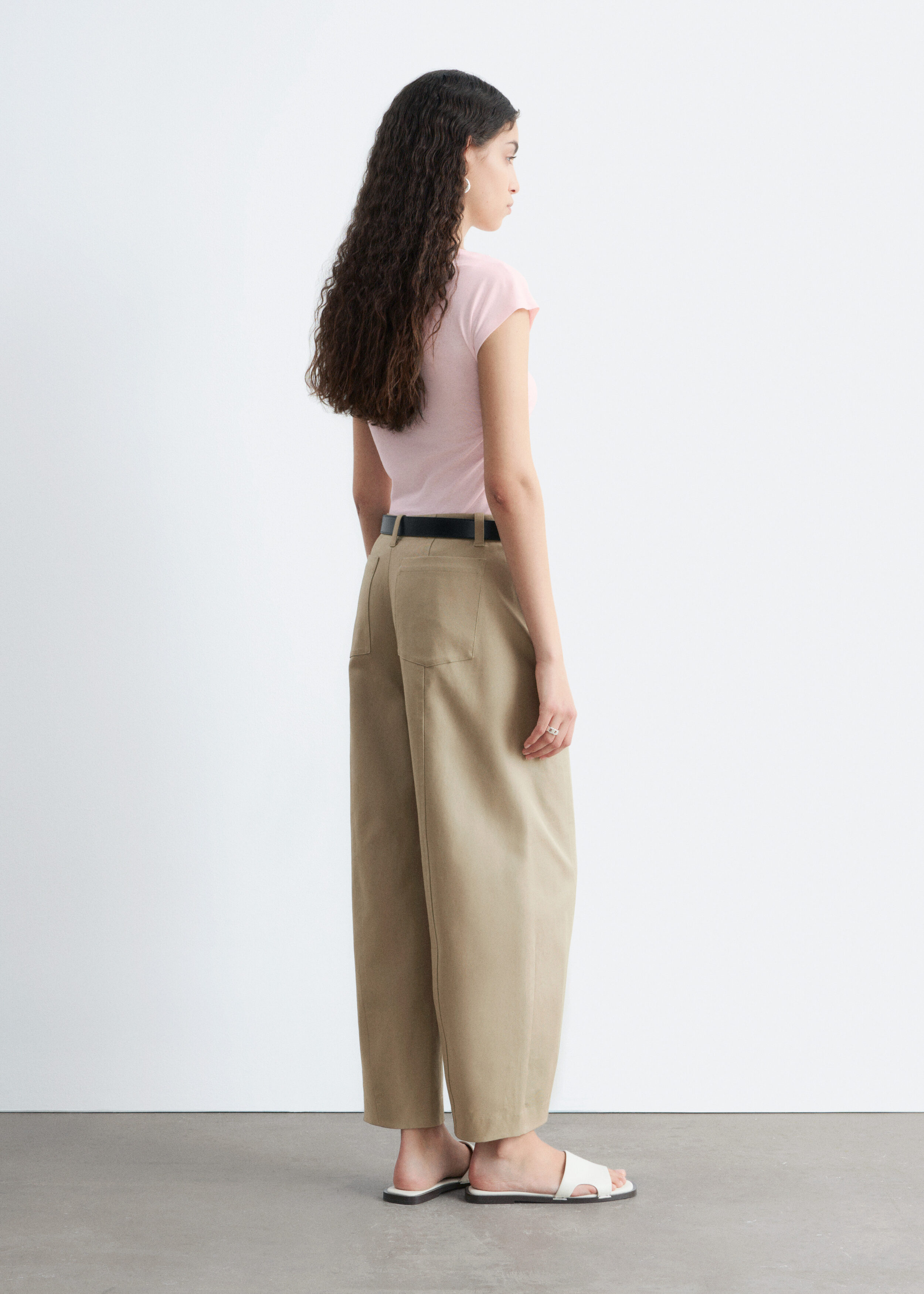 & Other Stories BARREL-LEG COTTON TWILL TROUSERS