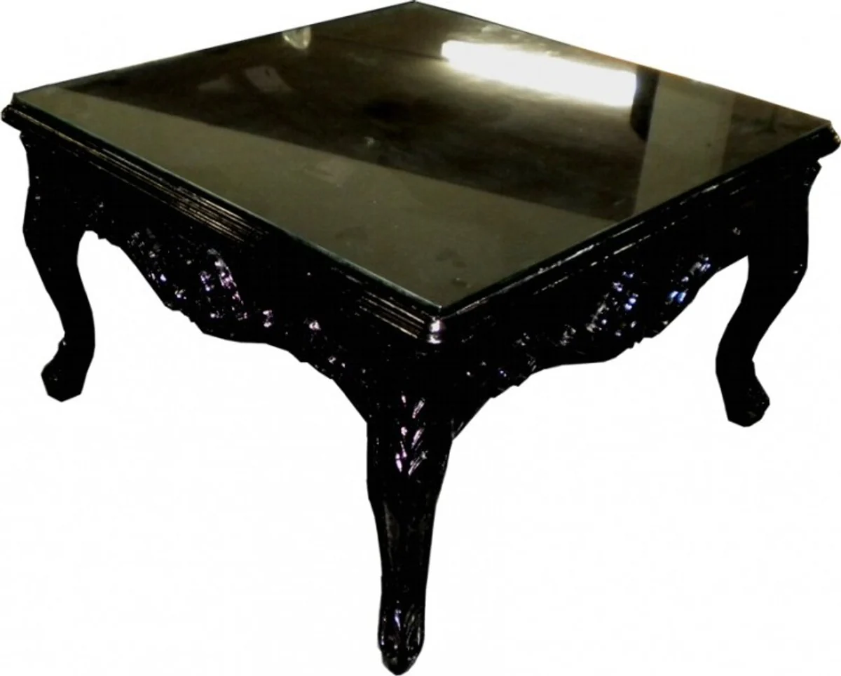 Baroque side table black 80 x 80 cm - couch table - coffee table - living room table