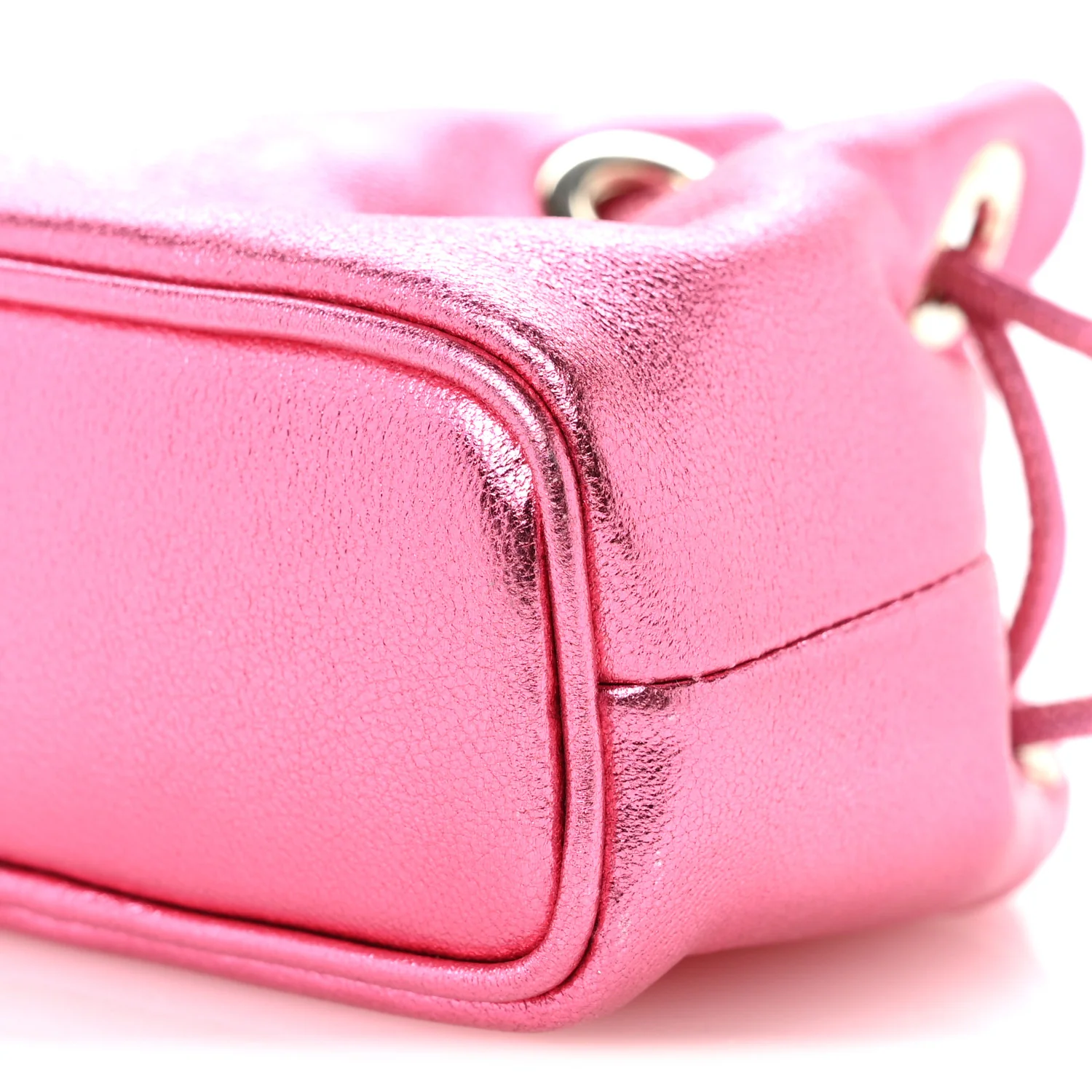 Metallic Nappa Mini Marcheline Shoulder Bag Peony - Top Club