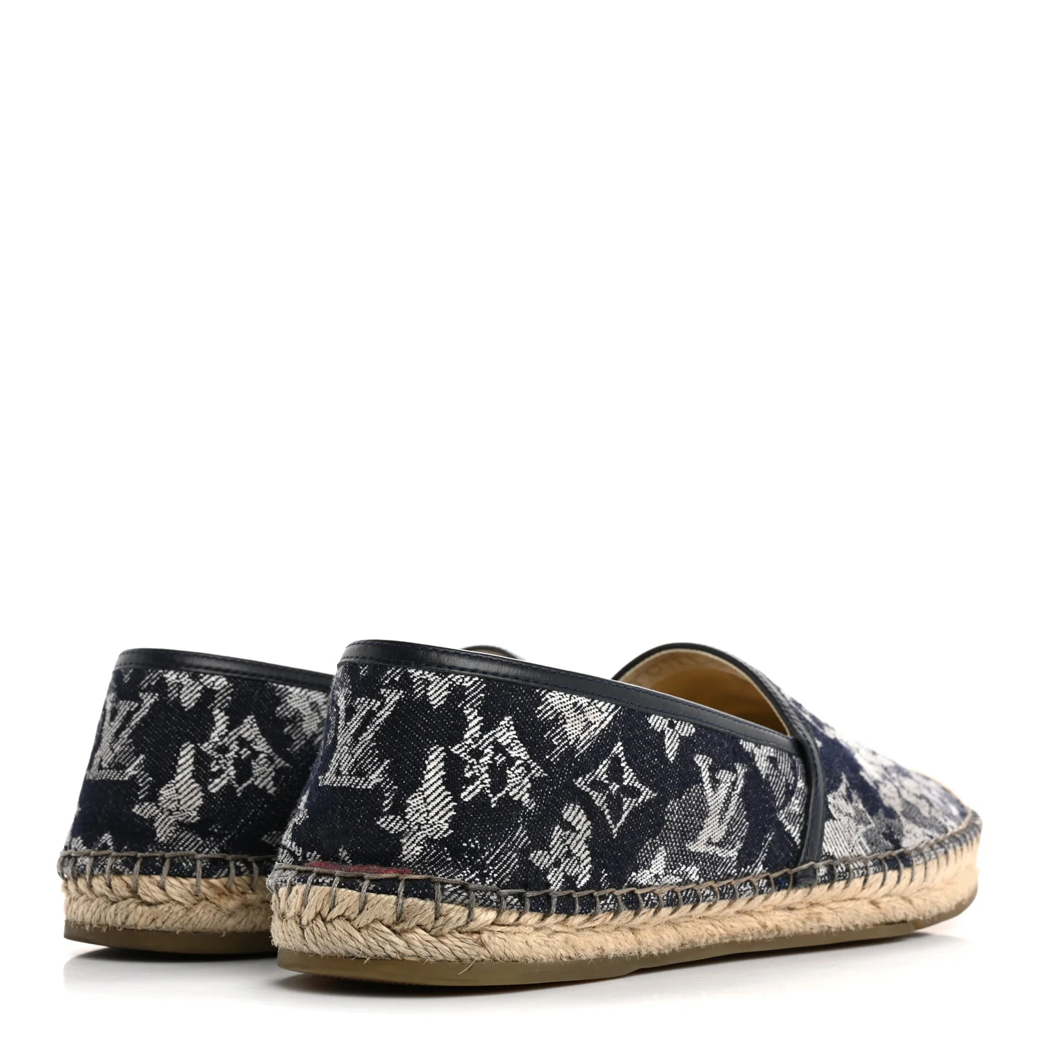 Monogram Denim Espadrille Flats 8.5 Blue - Top Club