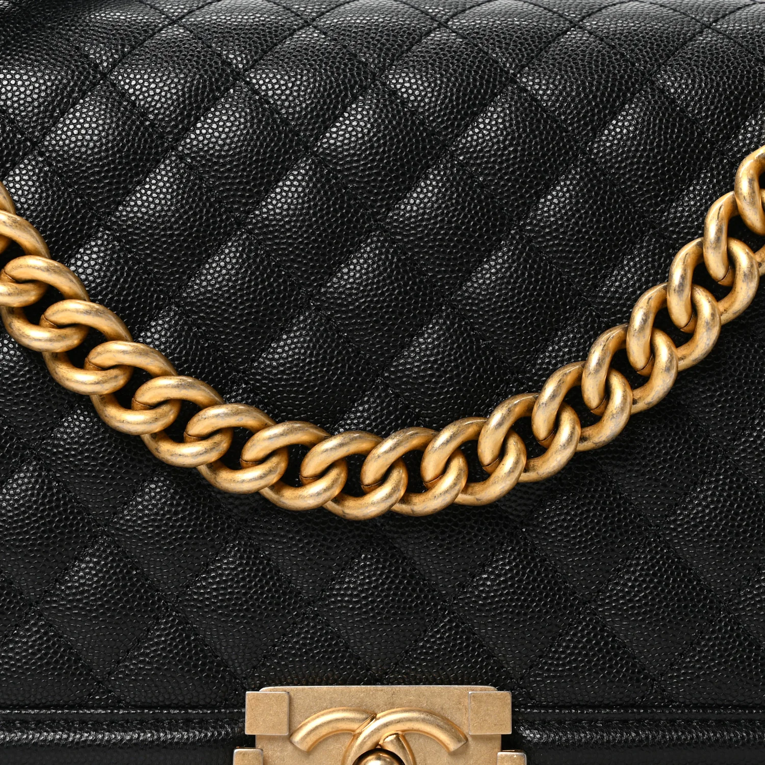 Caviar Quilted New Medium Boy Flap Black - Top Club