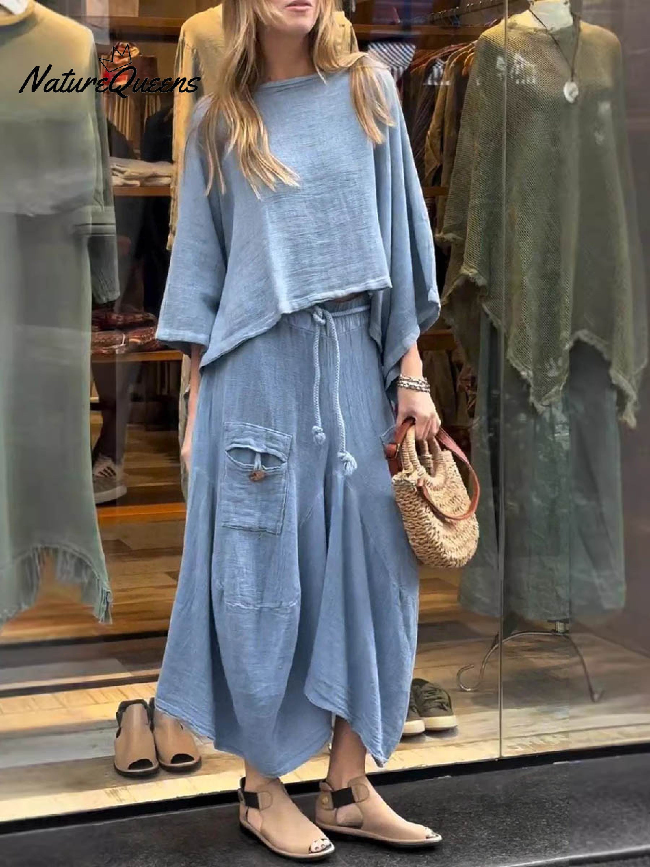 Women's Solid Color Casual Loose Elegant Stylish Skirt Two Piece Suit - Nordfashionstorm - Women's Clothing, Fashion for You - Nordfashionstorm.com