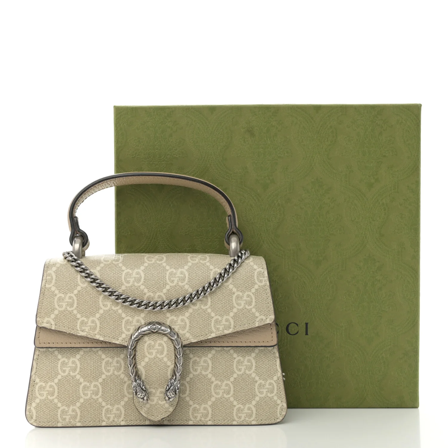 GG Supreme Monogram Mini Dionysus Top Handle Bag Beige Mystic White Oatmeal - Top Club