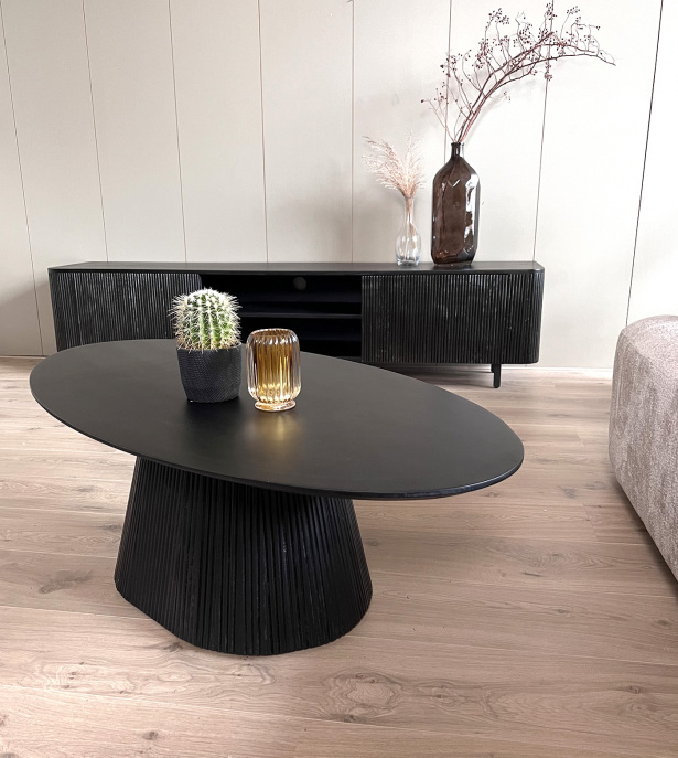 Salontafel Rome Zwart ovaal