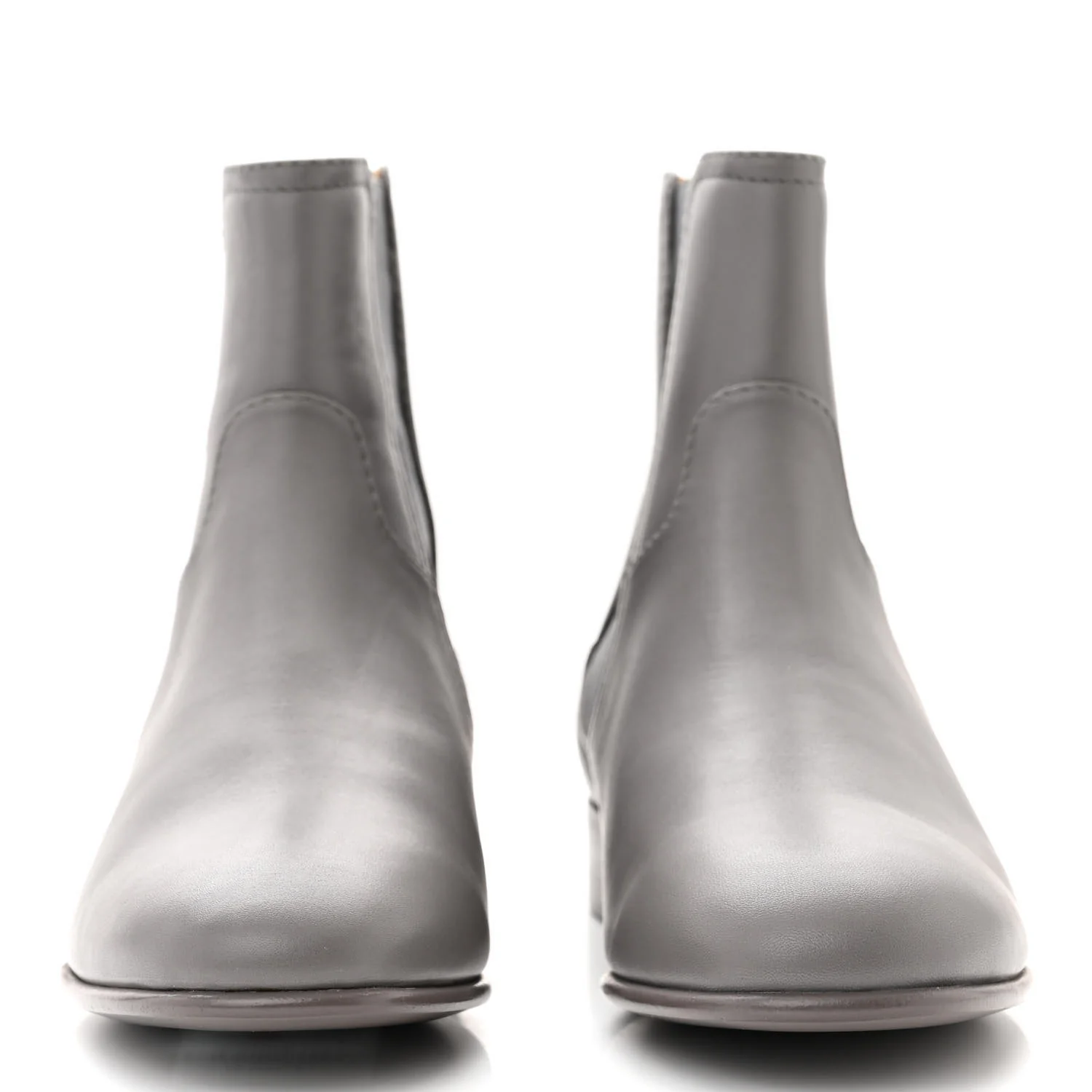 Calfskin Elastic Short Boots 36.5 Grey