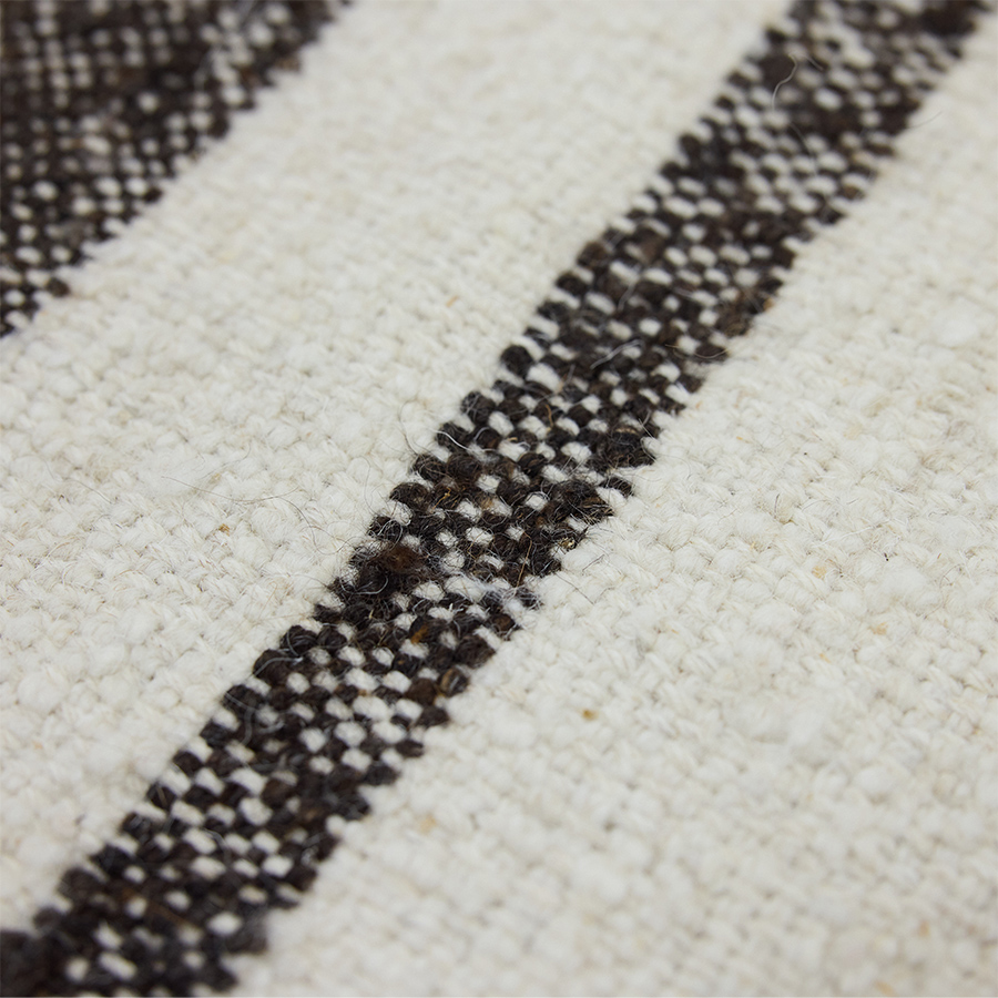 Vloerkleed Striped woolen kelim cream 200x300 cm
