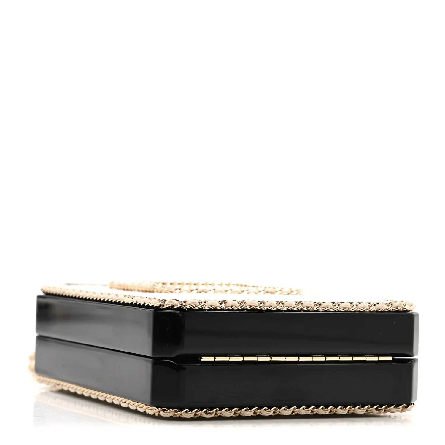 Plexiglass Lambskin Quilted Perfume Bottle Clutch White Black - Top Club