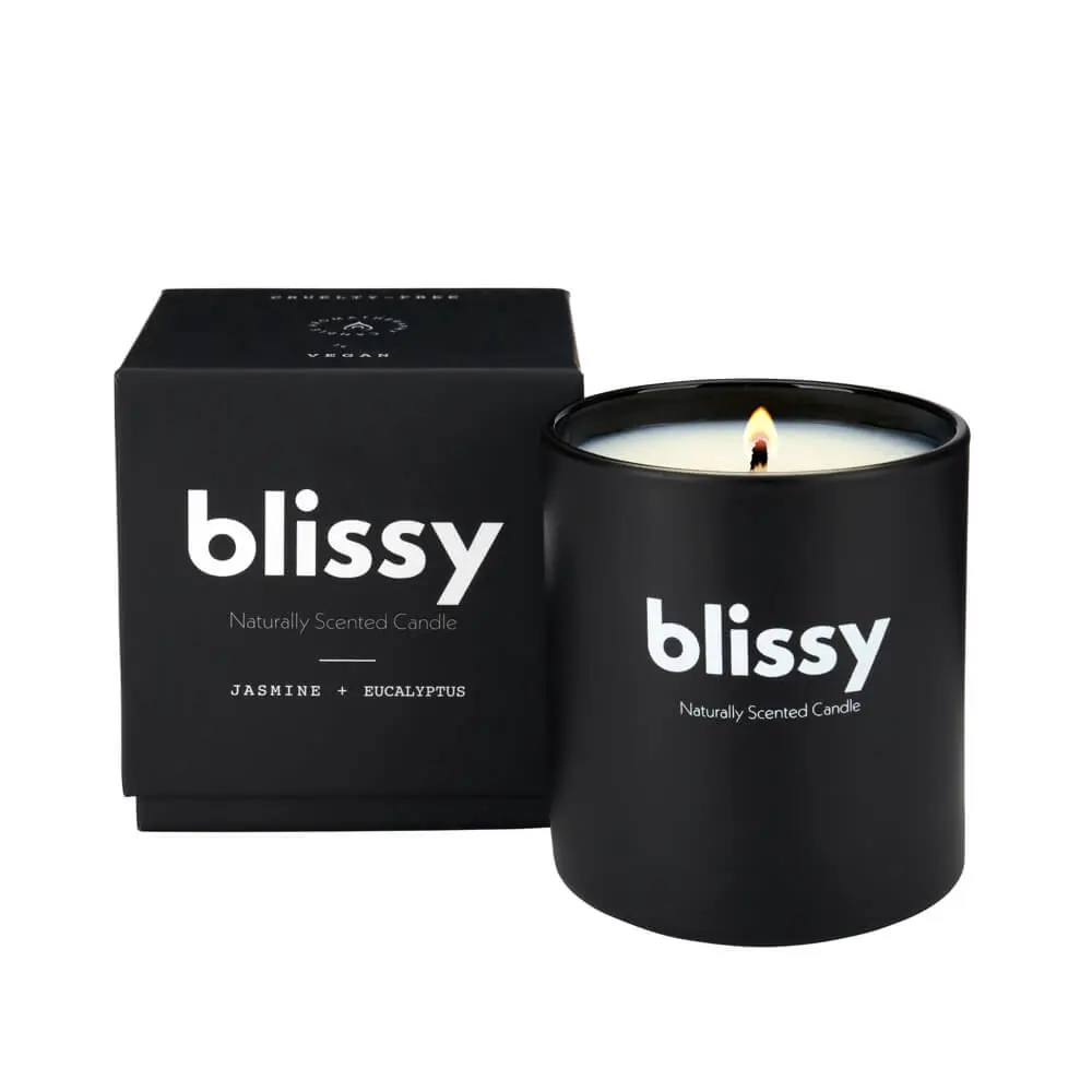 Blissy Candle – 100% Vegan Soy Wax – Naturally Scented with Essential Oils – Up to 45 Hours