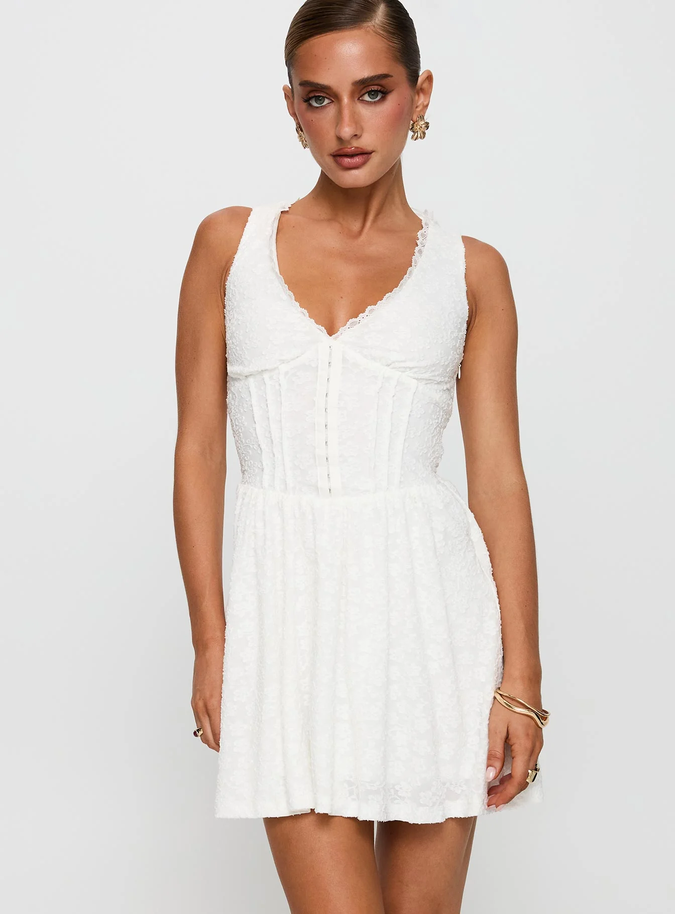 Loveluck Lace Mini Dress White