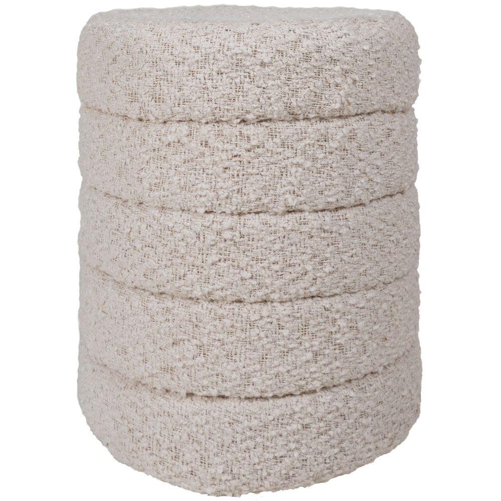 Poef Rosa naturel boucle