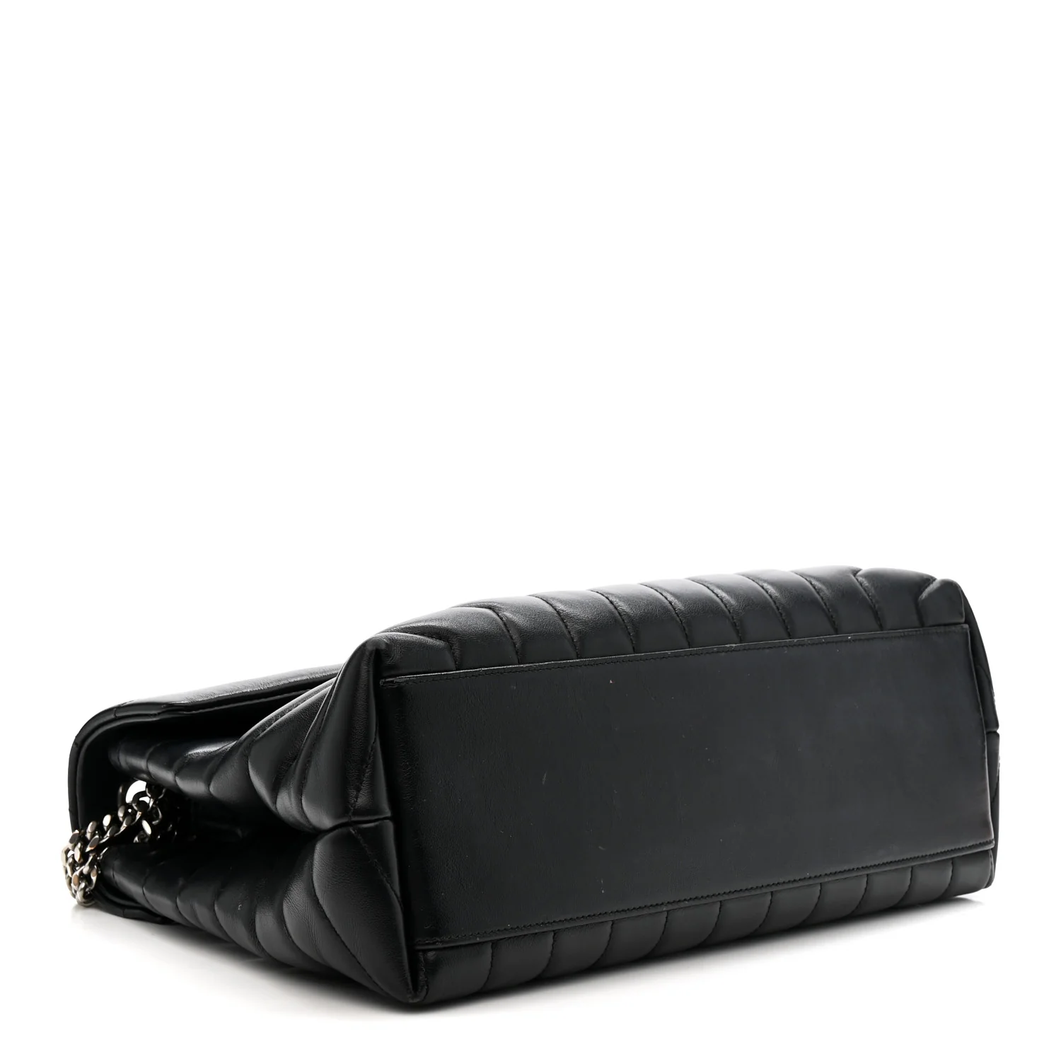 Calfskin Y Quilted Monogram Medium Loulou Chain Satchel Black - Top Club