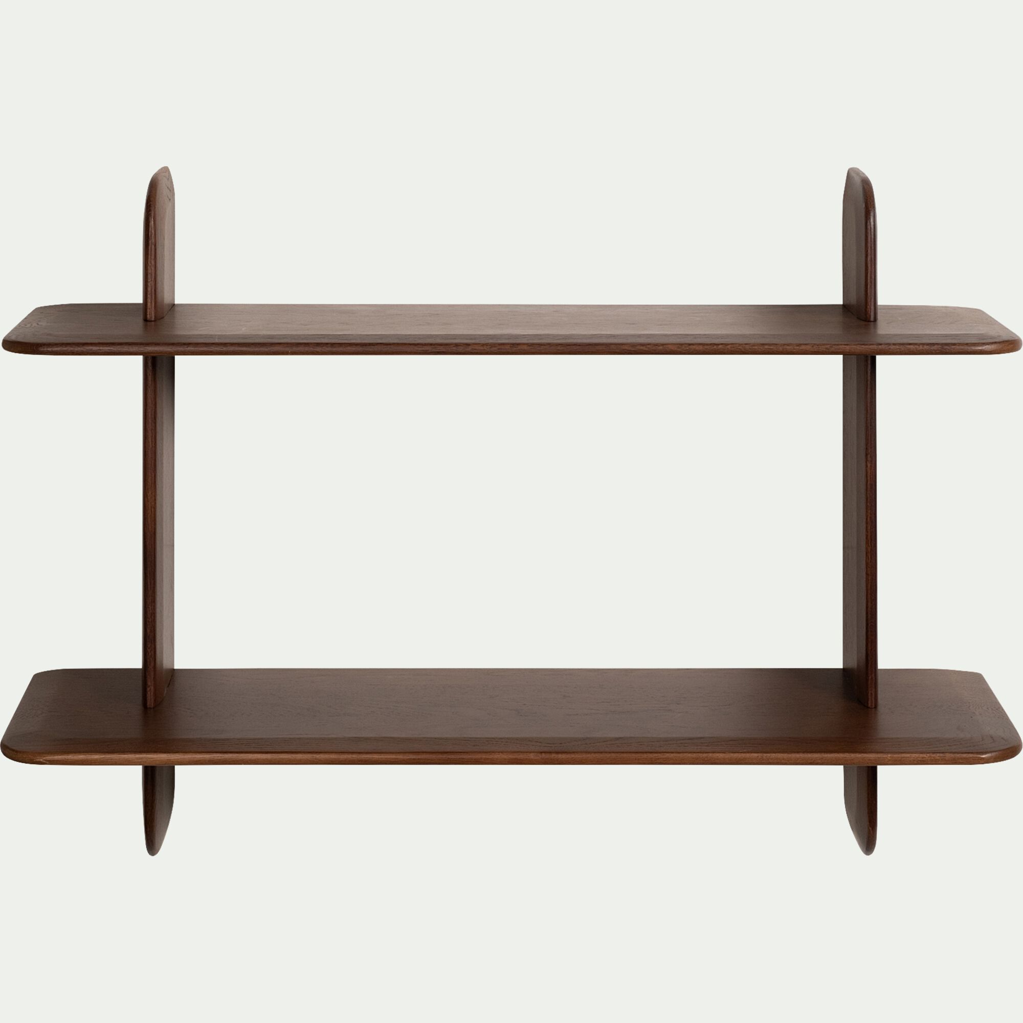 KELLY - Étagère murale 2 tablettes en chêne massif - bois foncé