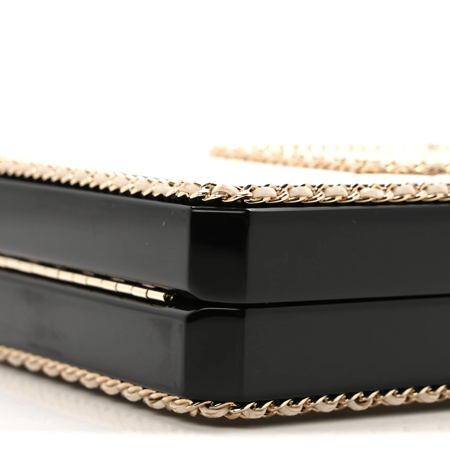 Plexiglass Lambskin Quilted Perfume Bottle Clutch White Black - Top Club
