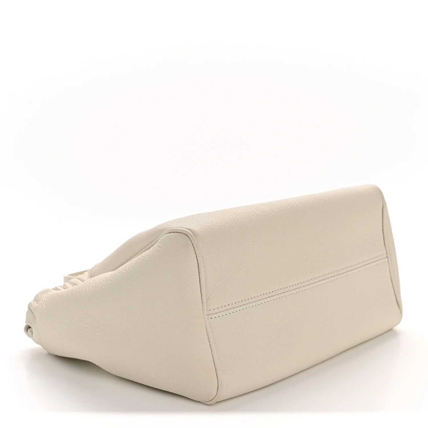 Calfskin Cuir Small Triomphe Cabas Drawstring White - Top Club