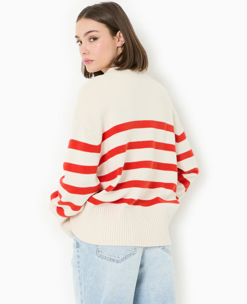 Pimkie Pull oversize rayé avec grands bord-côtes
