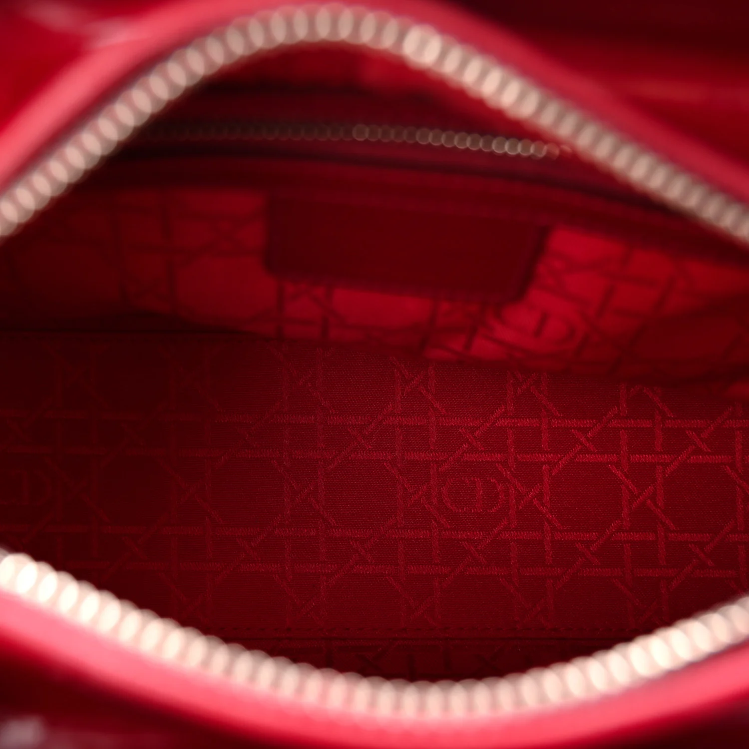 Patent Cannage Medium Lady Dior Red - Top Club