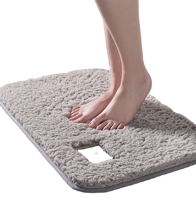 1.7cm Pile Height Polyester Water Absorbent Washable Shaggy Carpet Non-slip Door Mat Rugs Bathroom Mat