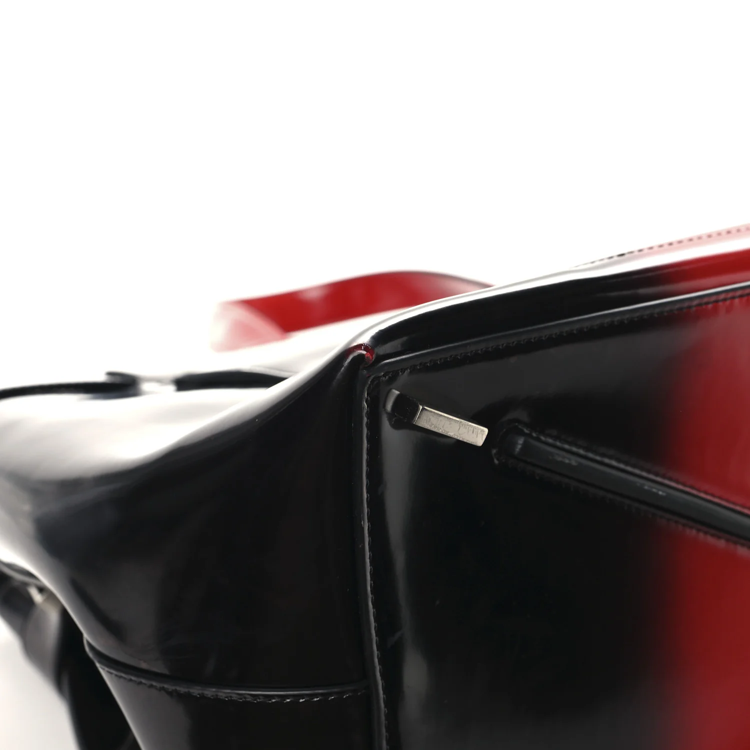 Smooth Airbrushed Calfskin XL Gancini Buckles Tote Bag Flame Red Black - Top Club