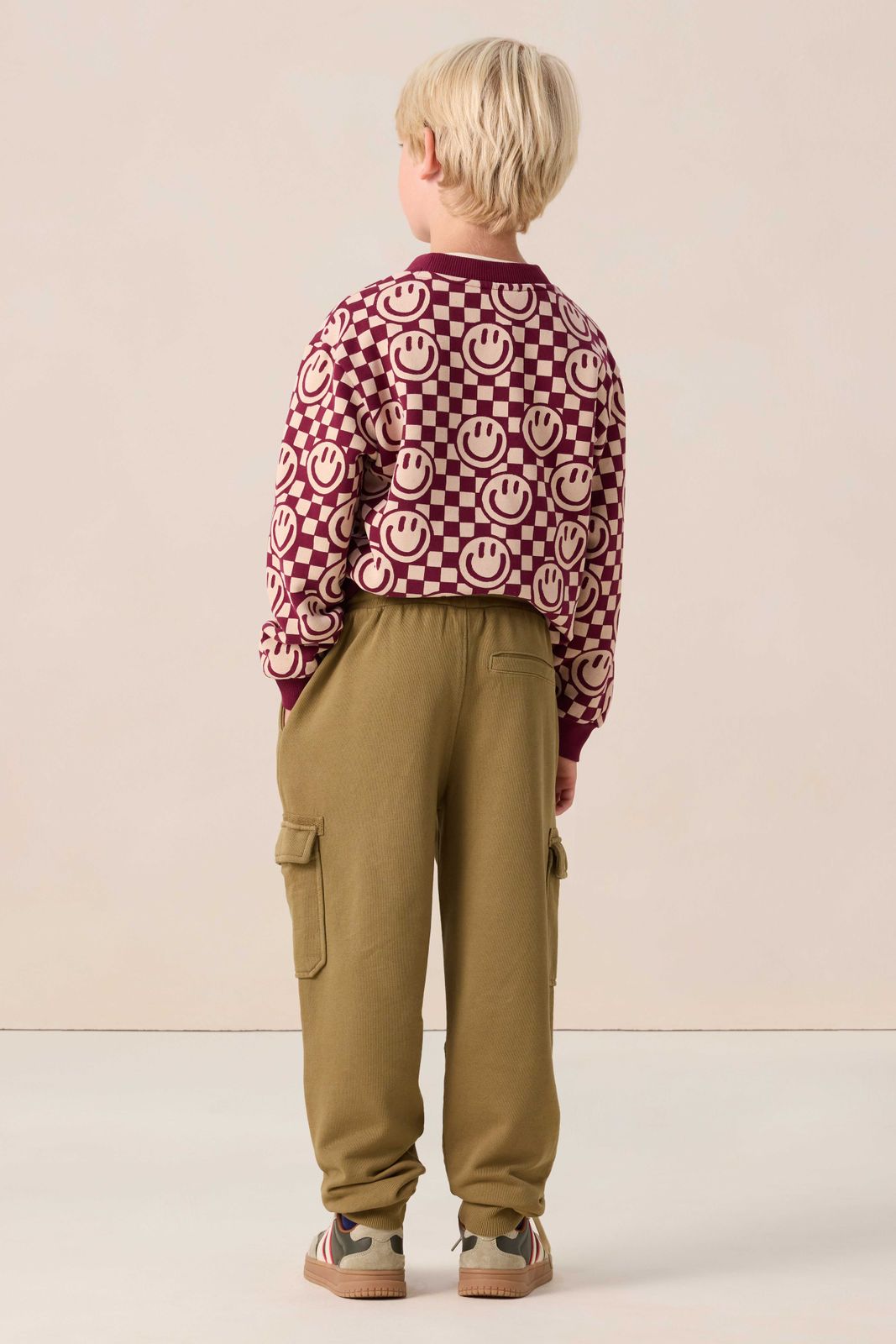 Donkergroene pull on cargo sweat pants