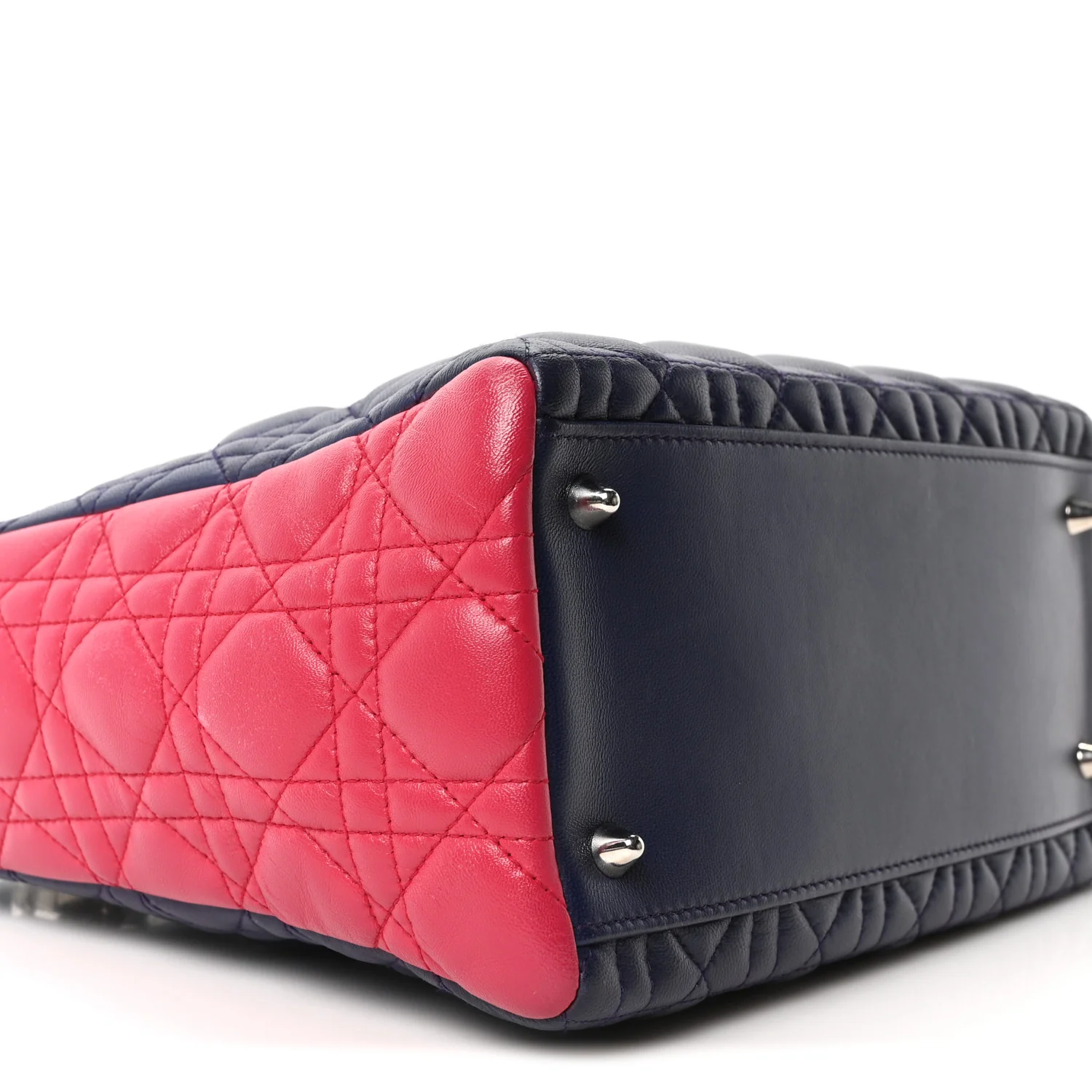 Lambskin Cannage Medium Tri-Color Lady Dior Sapphire Fuchsia Turquoise - Top Club