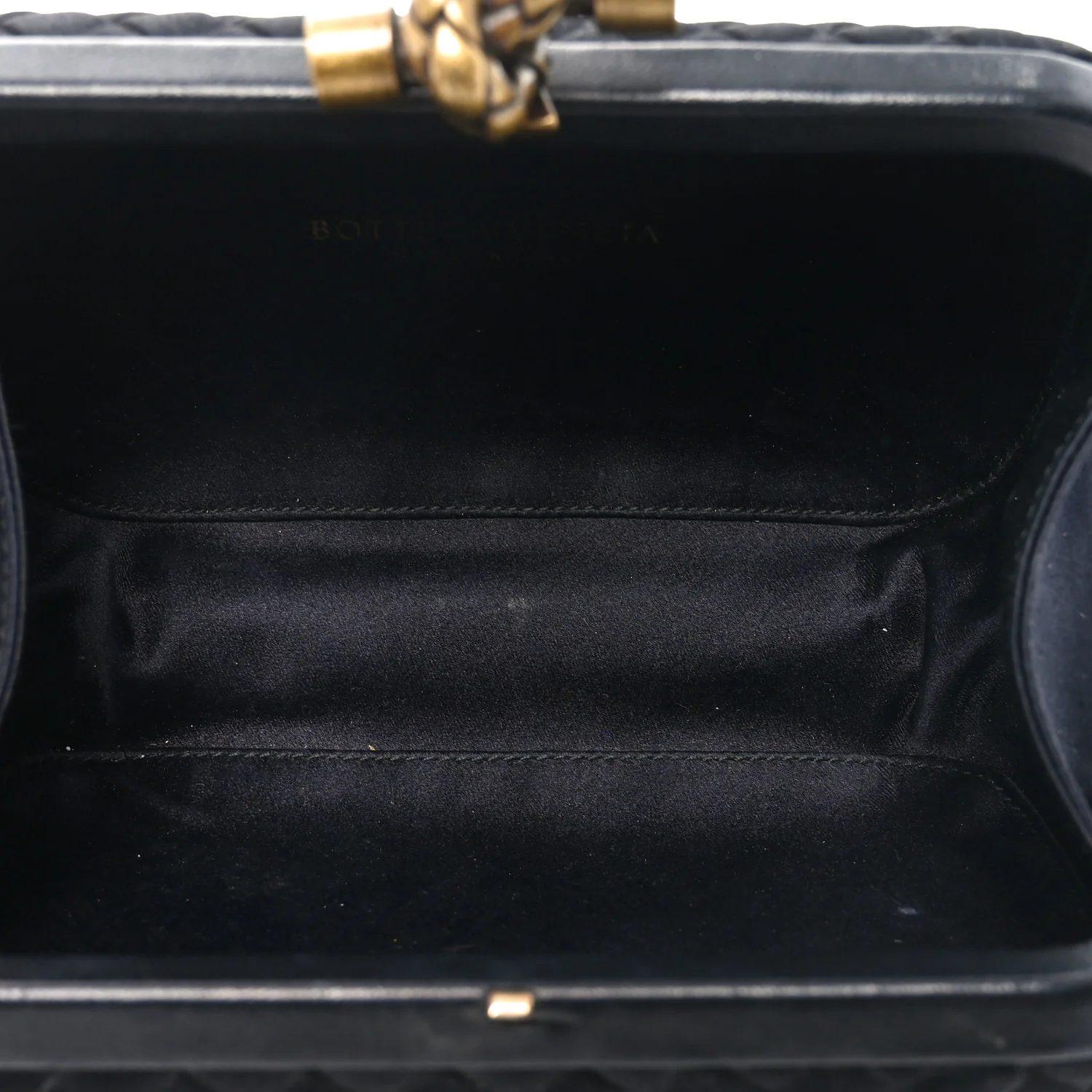 Satin Intreccio Impero Knot Clutch Black - Top Club