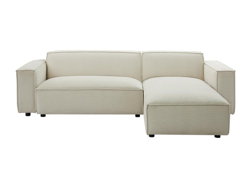 Sofá de esquina reversible de terciopelo beige