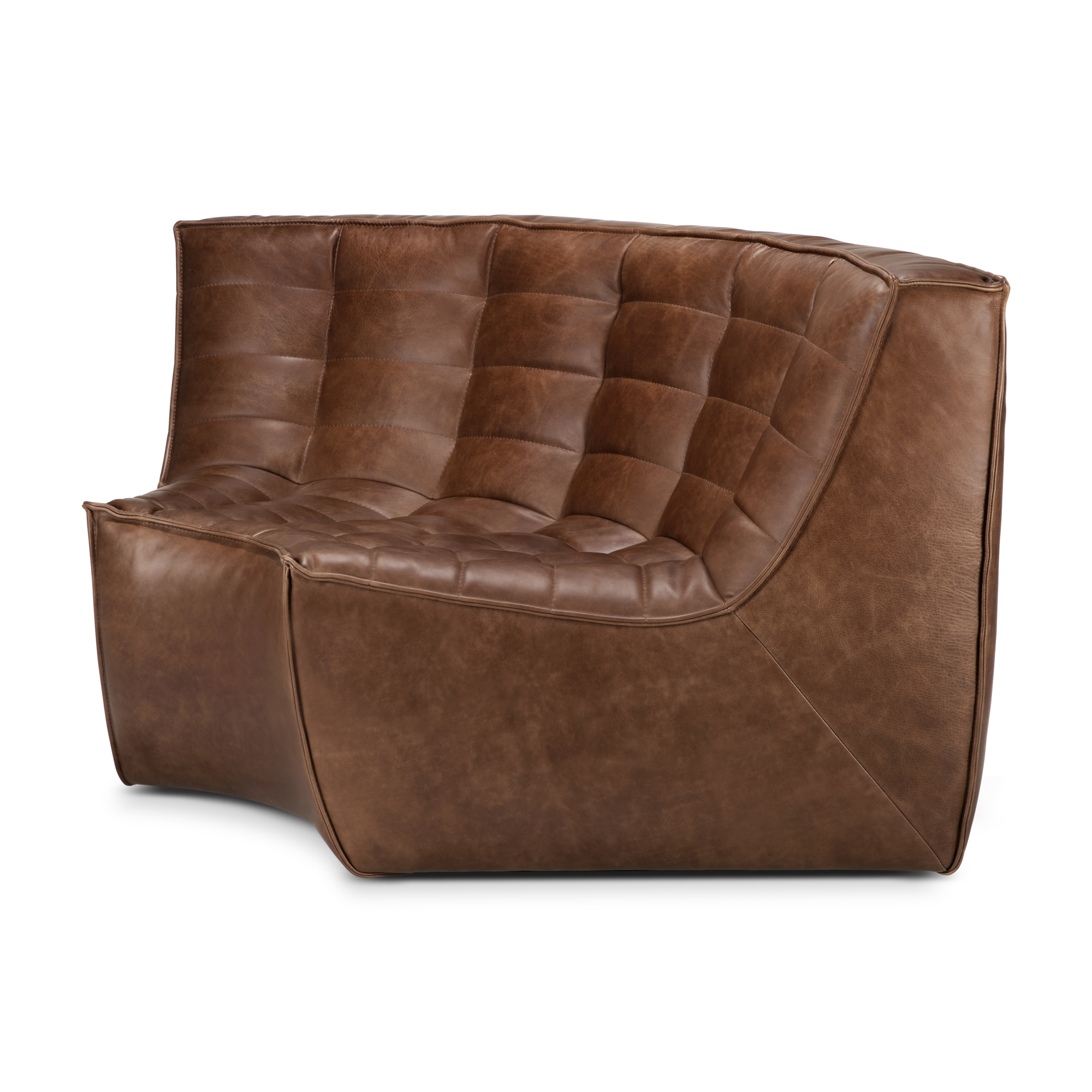 Modulaire bank N701 - chestnut - 90° rond hoekelement