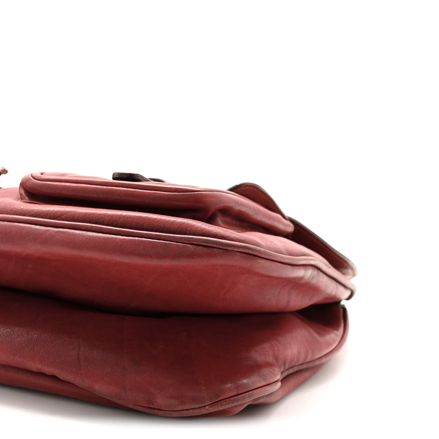 Calfskin Large Gaucho Double Saddle Bag Red - Top Club