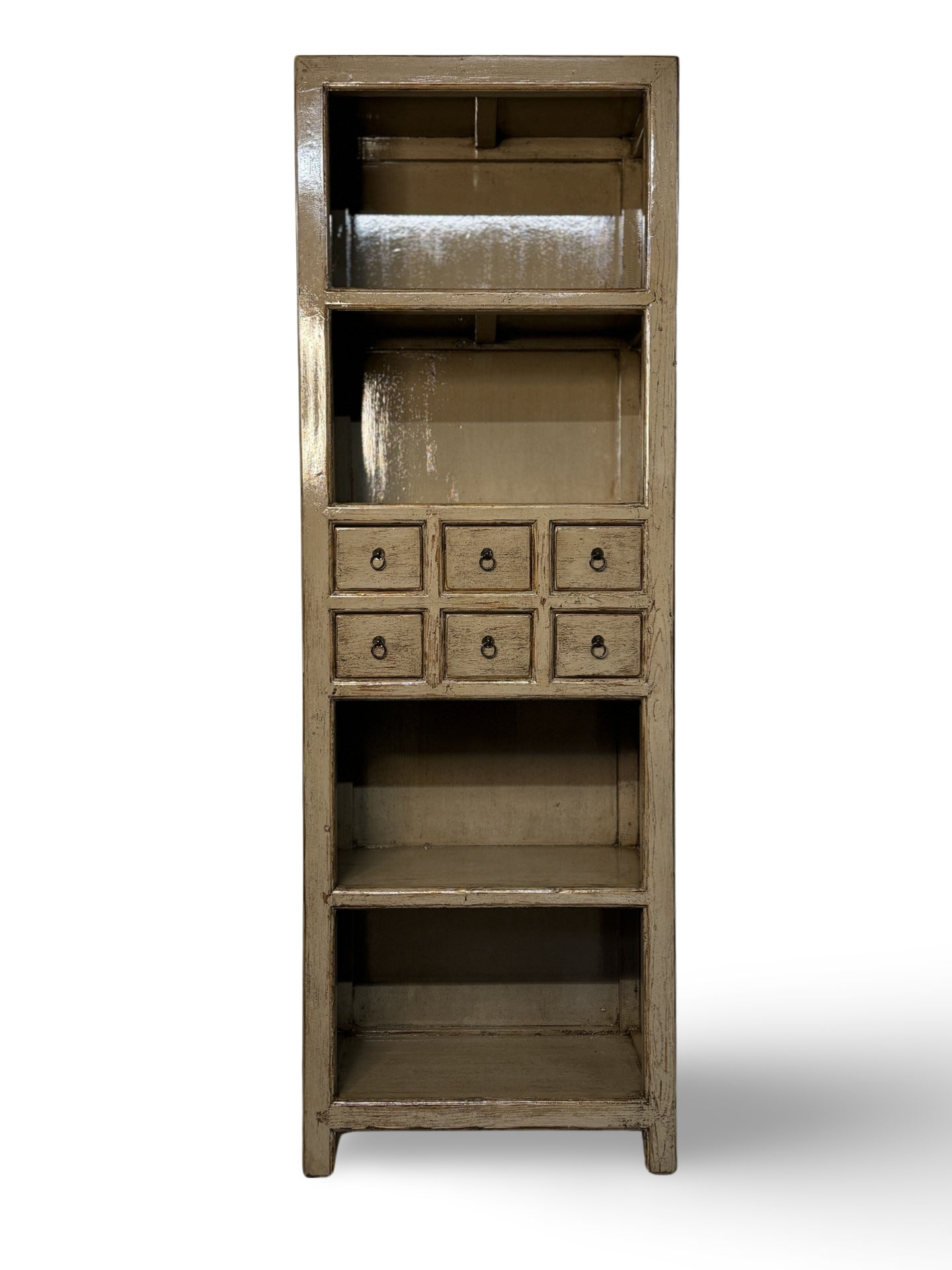Boekenkast groen 6 lades Boekenkast groen/f 6La