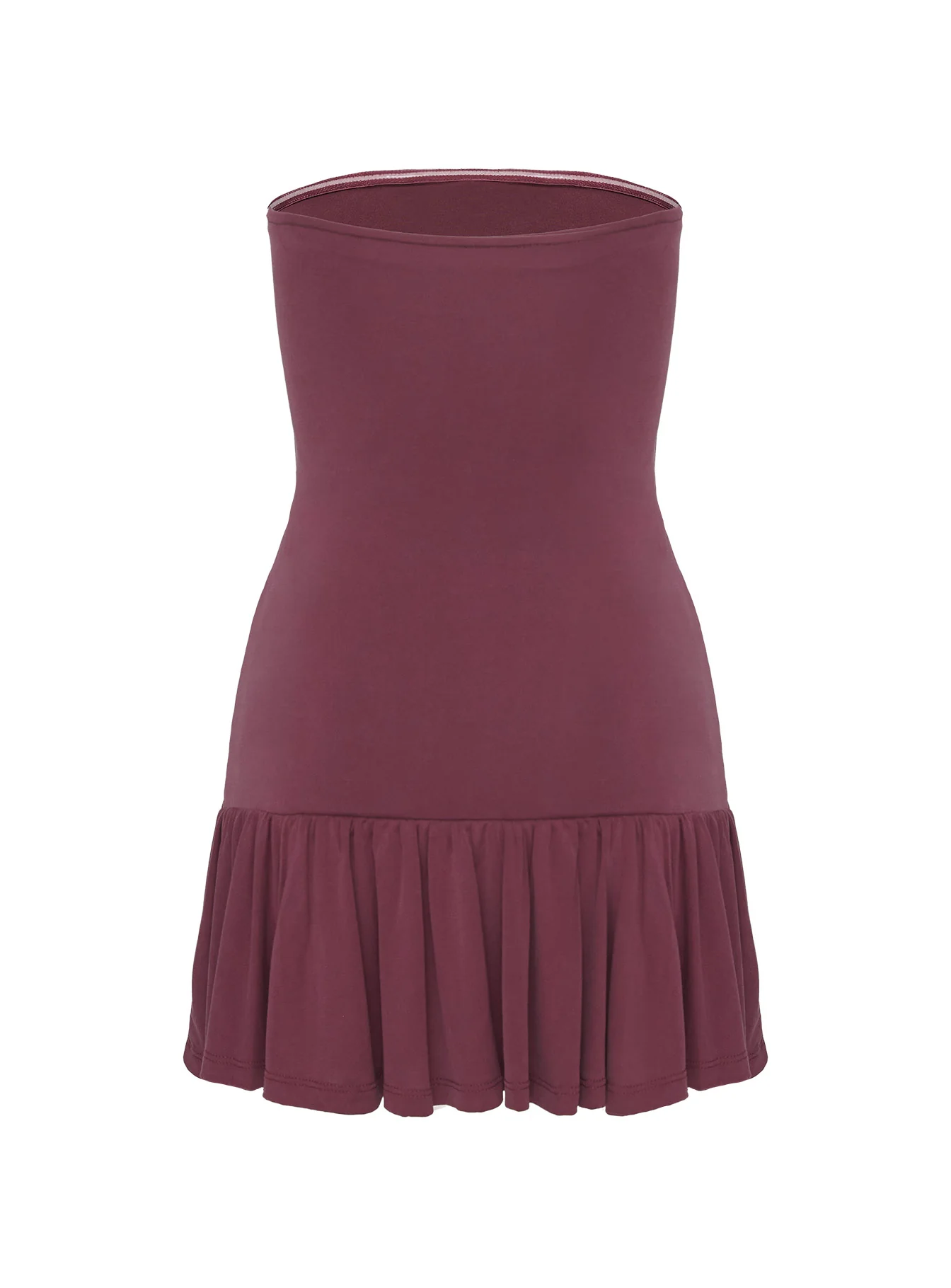 Love Lingers Strapless Mini Dress Burgundy Petite