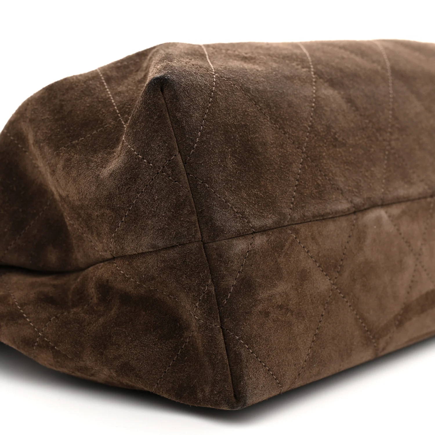 Suede Calfskin Lambskin Quilted Large Maxi Hobo Dark Brown - Top Club