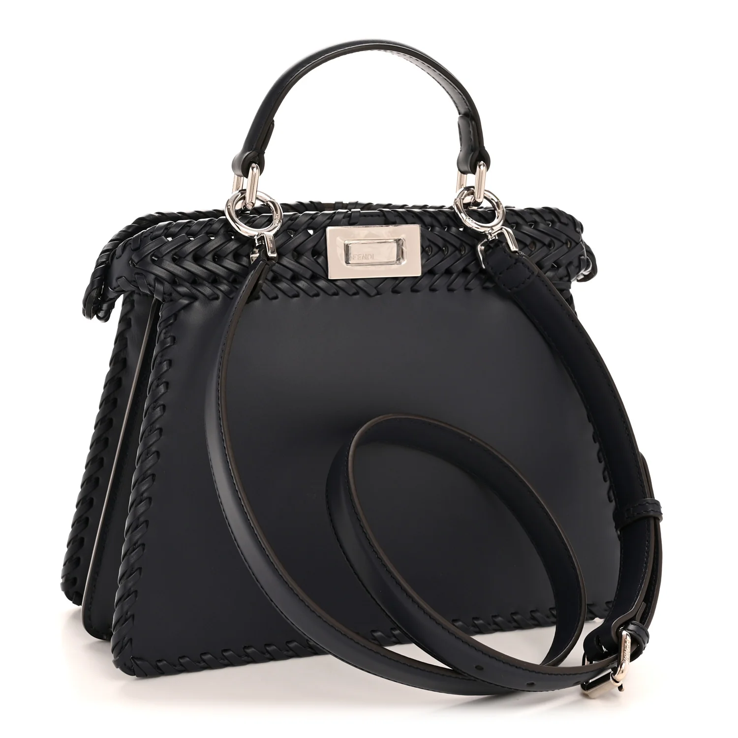Vitello King Shiny Nappa Intreccio Petite Peekaboo I SEE U Satchel Midnight - Top Club
