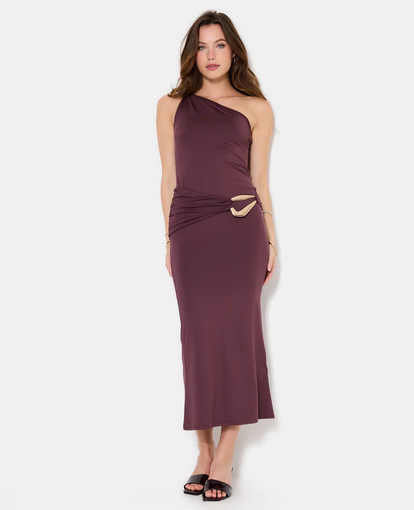 Pimkie Robe longue asymétrique avec ceinture et boucle