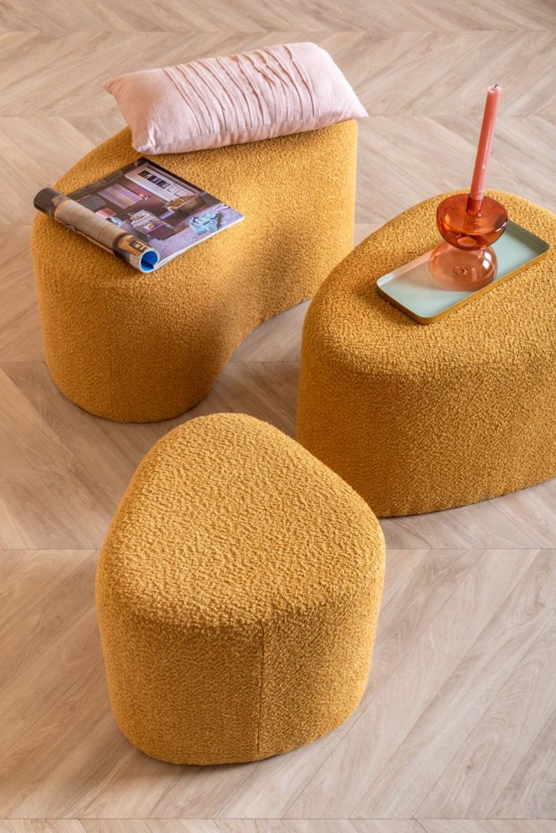 Pouf Ada organic bouclé off white