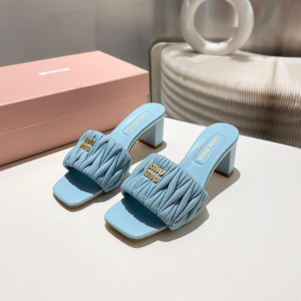 MiuMiu Matelass?? nappa leather slides - Top Club
