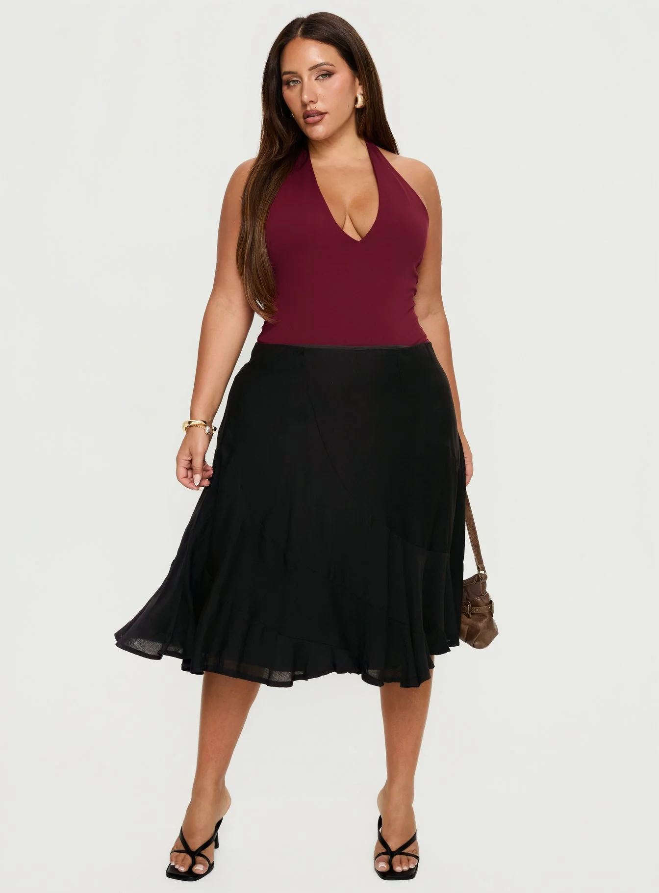 With Kindness Midi Skirt Black Curve