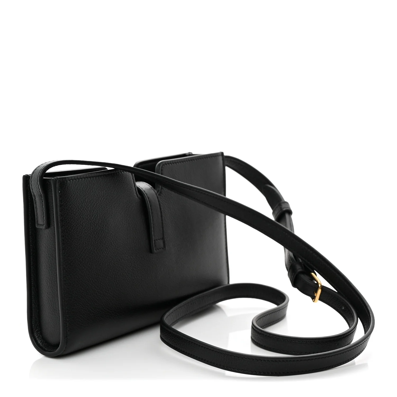 Grained Calfskin 16 Pochette Black - Top Club