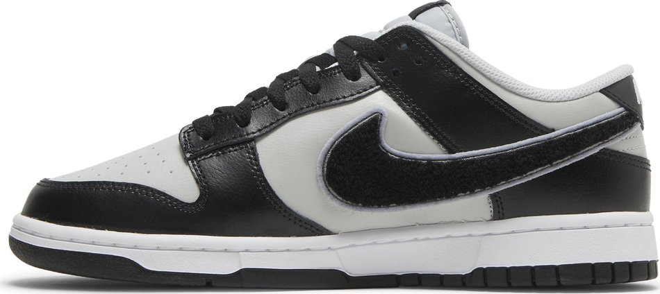 Dunk Low  Chenille Swoosh   Black Grey Fog  DQ7683-001 - Sneaker Replica Workshop