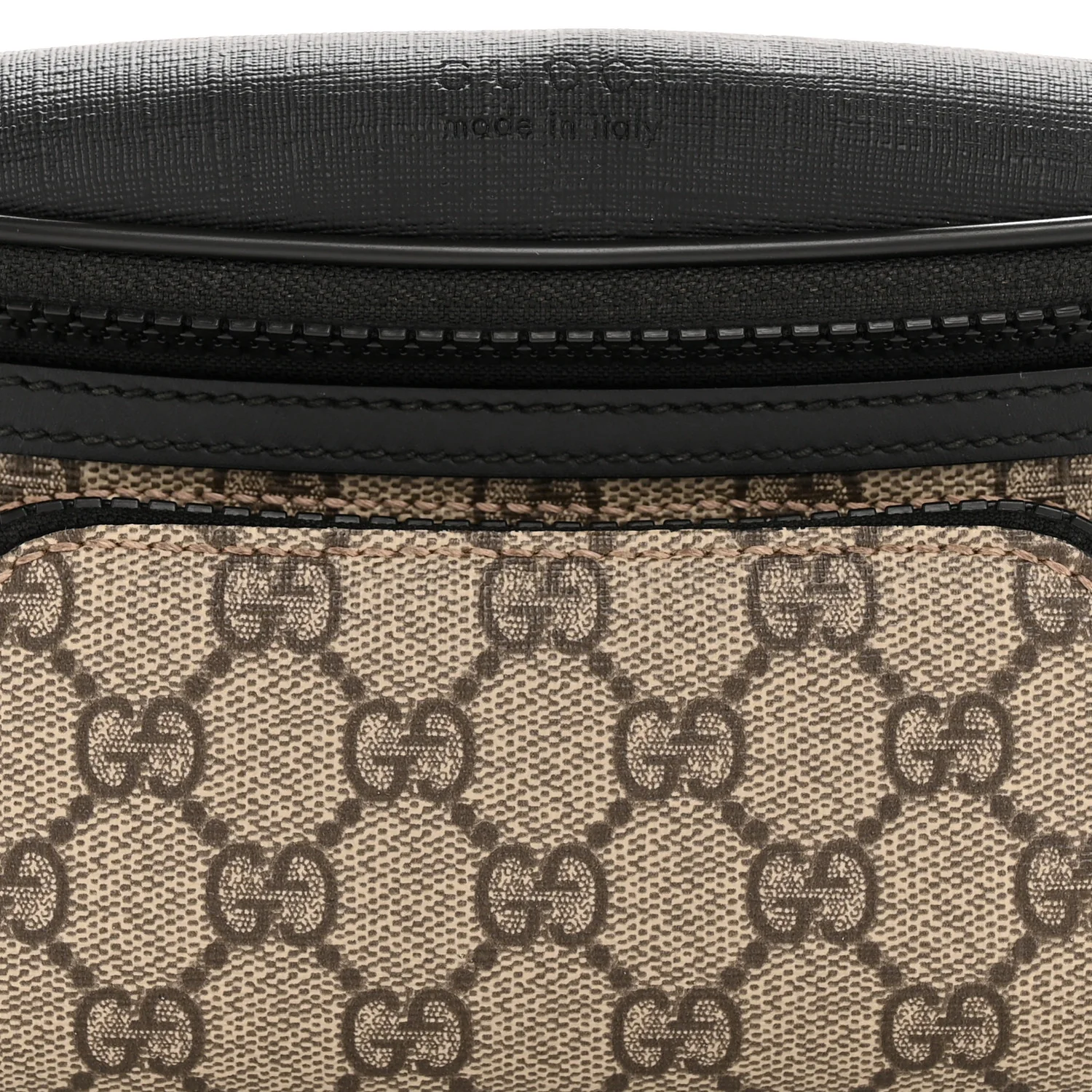 GG Supreme Monogram Belt Bag Black - Top Club