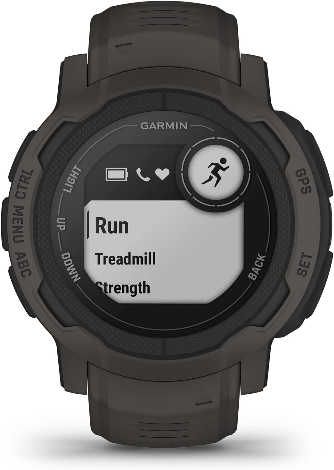 Instinct 2, Smartwatch, 45mm, Rugged design, Autonomia 28 giorni, +30 app multisport, GPS, Cardio, SpO2, Activity Tracker 24/7, Connect IQ (Graphite)