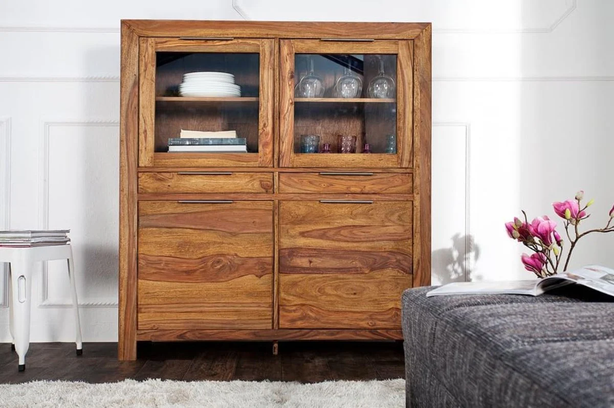 Dining room cupboard with 4 doors and 2 drawers brown 120 x 35 x H. 140 cm