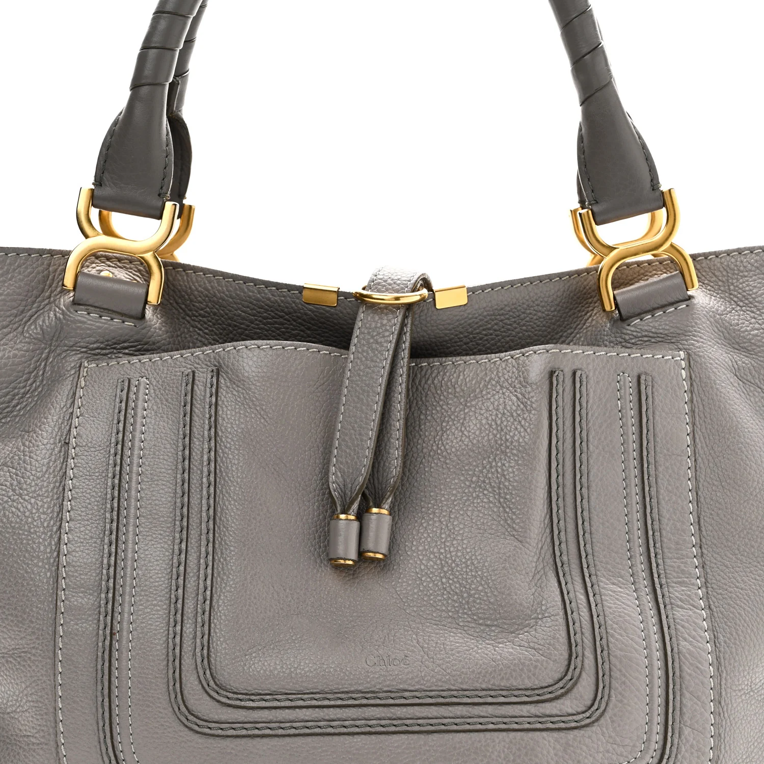 Calfskin Large New Marcie Tote Cashmere Grey - Top Club