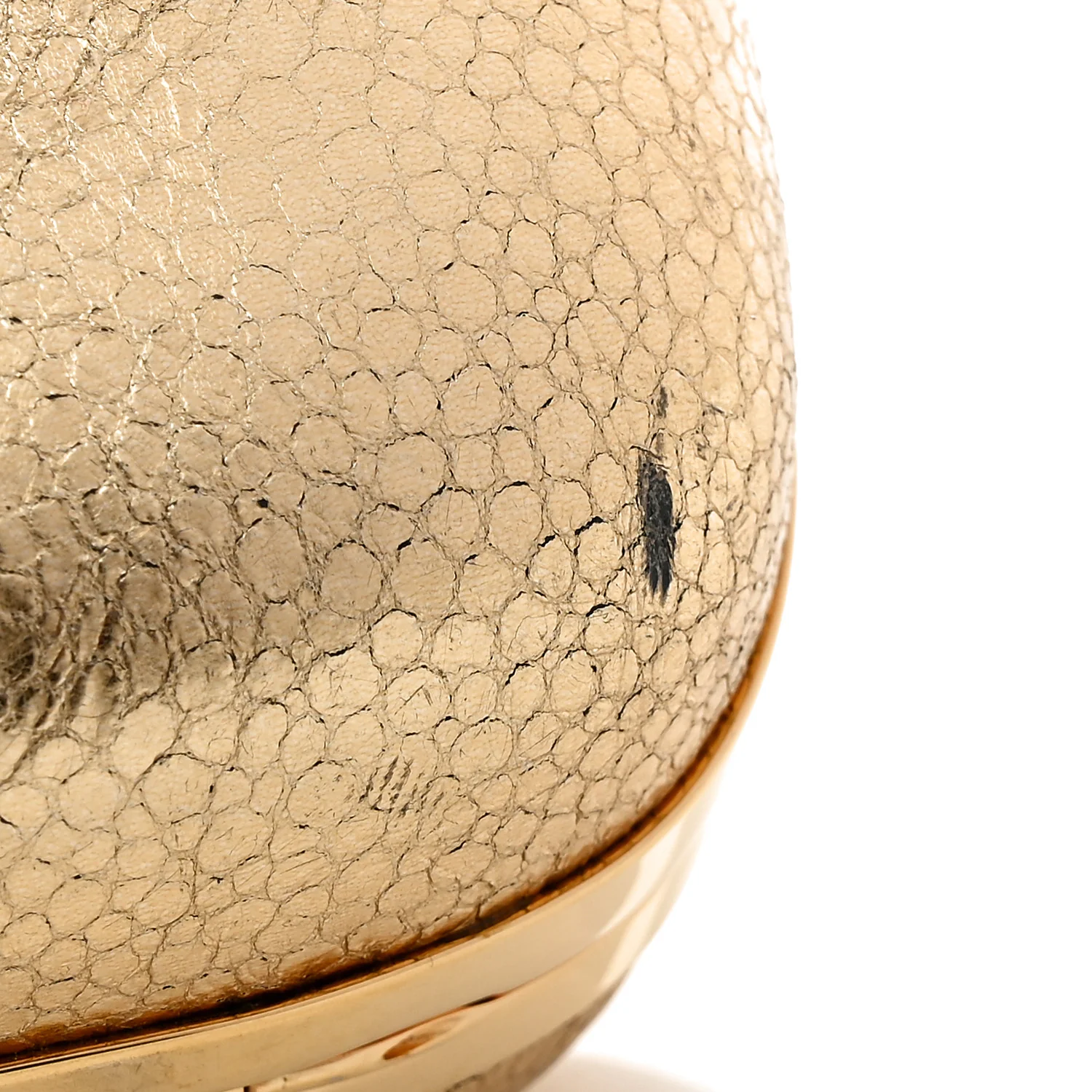 Metallic Nappa Skull Box Clutch Gold - Top Club