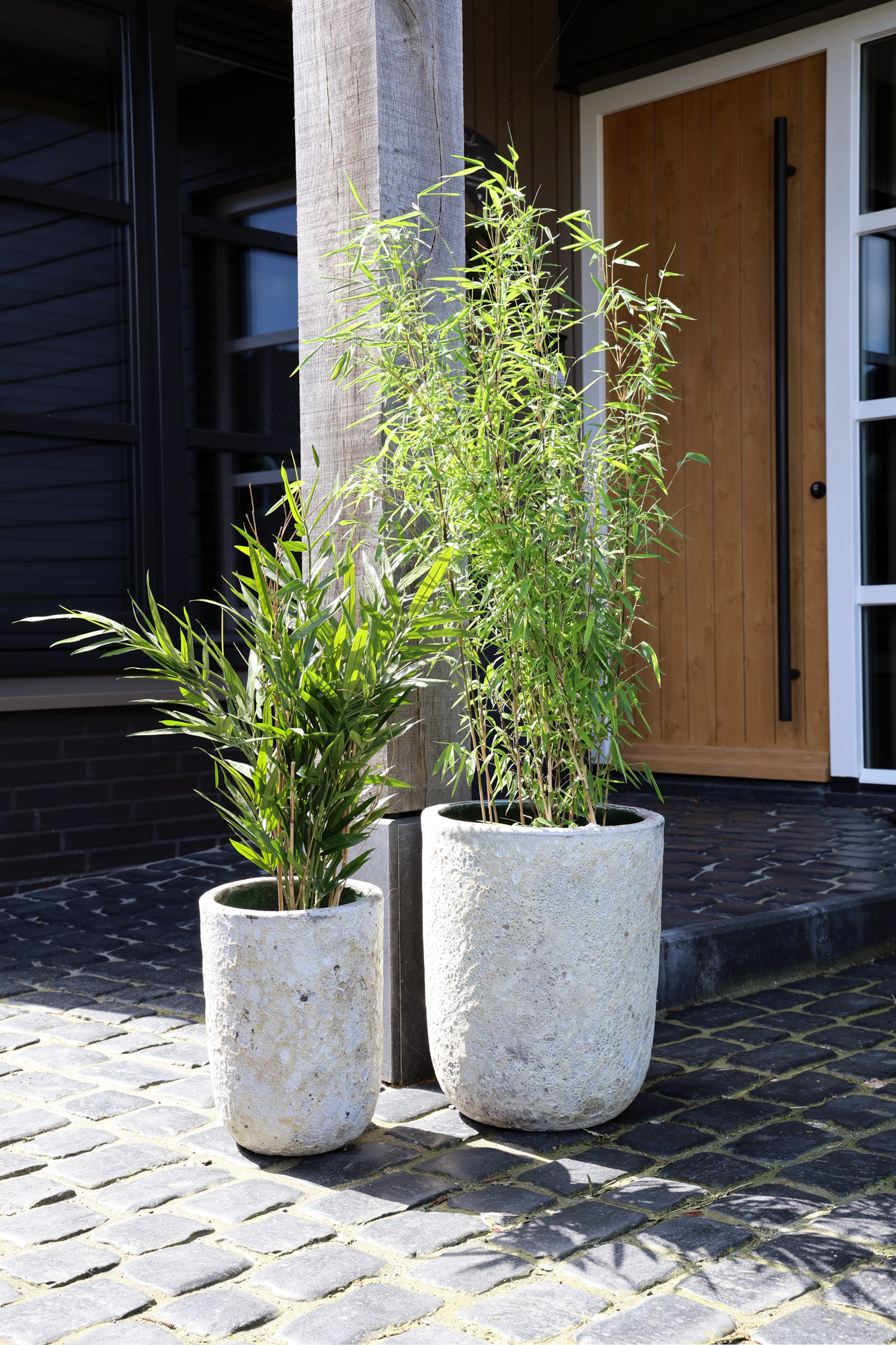 Plantenpot Fuji relic beige Ø36/26 x H45/35 cm - set van 2