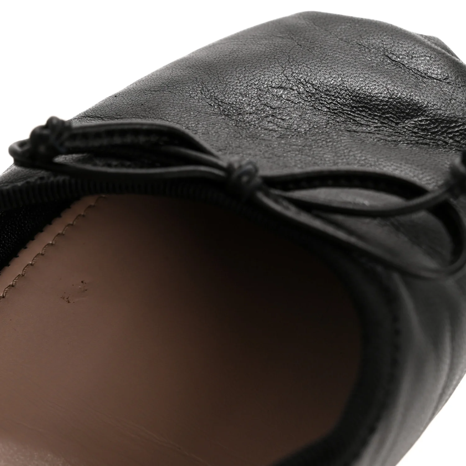 Nappa Vitello Nevada Double Buckle Ballerina Flats 36.5 Black - Top Club