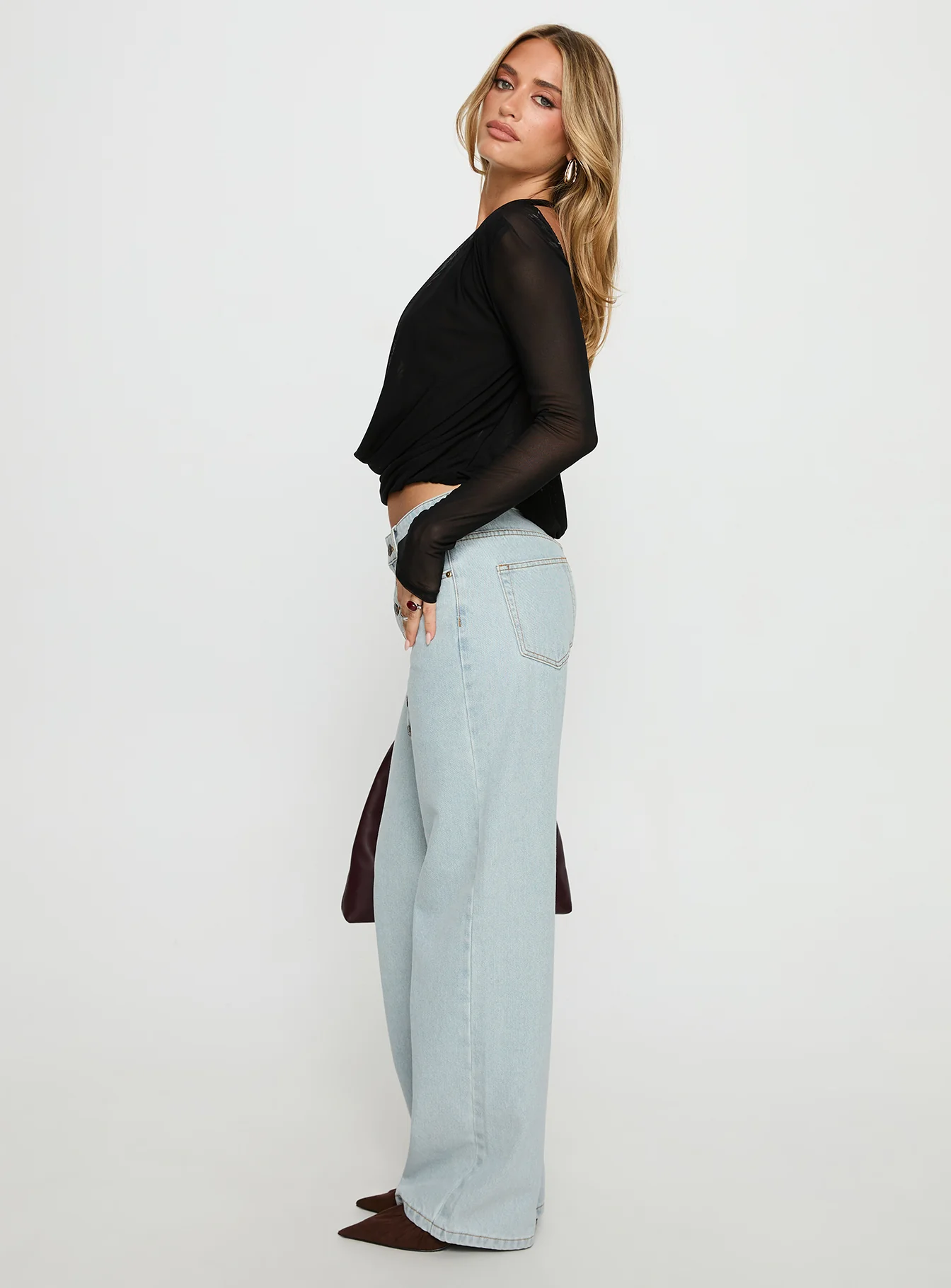 Penny Mid Rise Straight Leg Jeans Light Denim